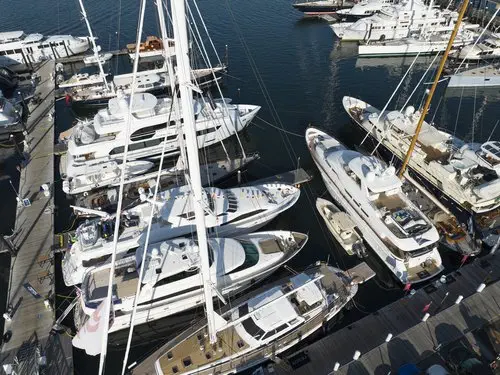 Newport Brokerage Show at the Newport Shipyard Safe Harbor. Newport, RI